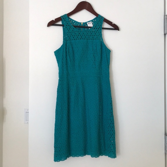 Ali Ro Dresses Ali Ro Sleeveless Eyelet Dress Teal Size
